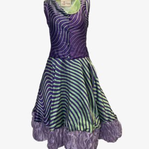 Printed Dupion Dress With Embroidered Details