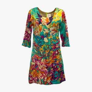 Short Silk Dress In Florida Azelea Green