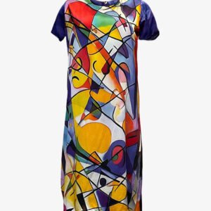 Printed Silk Tunic Multicolor Abstract