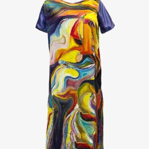 Printed Silk Tunic Rainbow Water