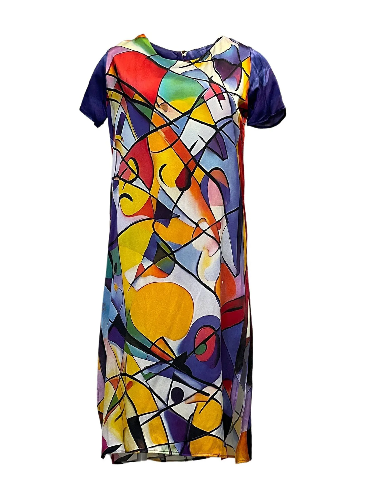 Printed Silk Tunic Multicolor Abstract
