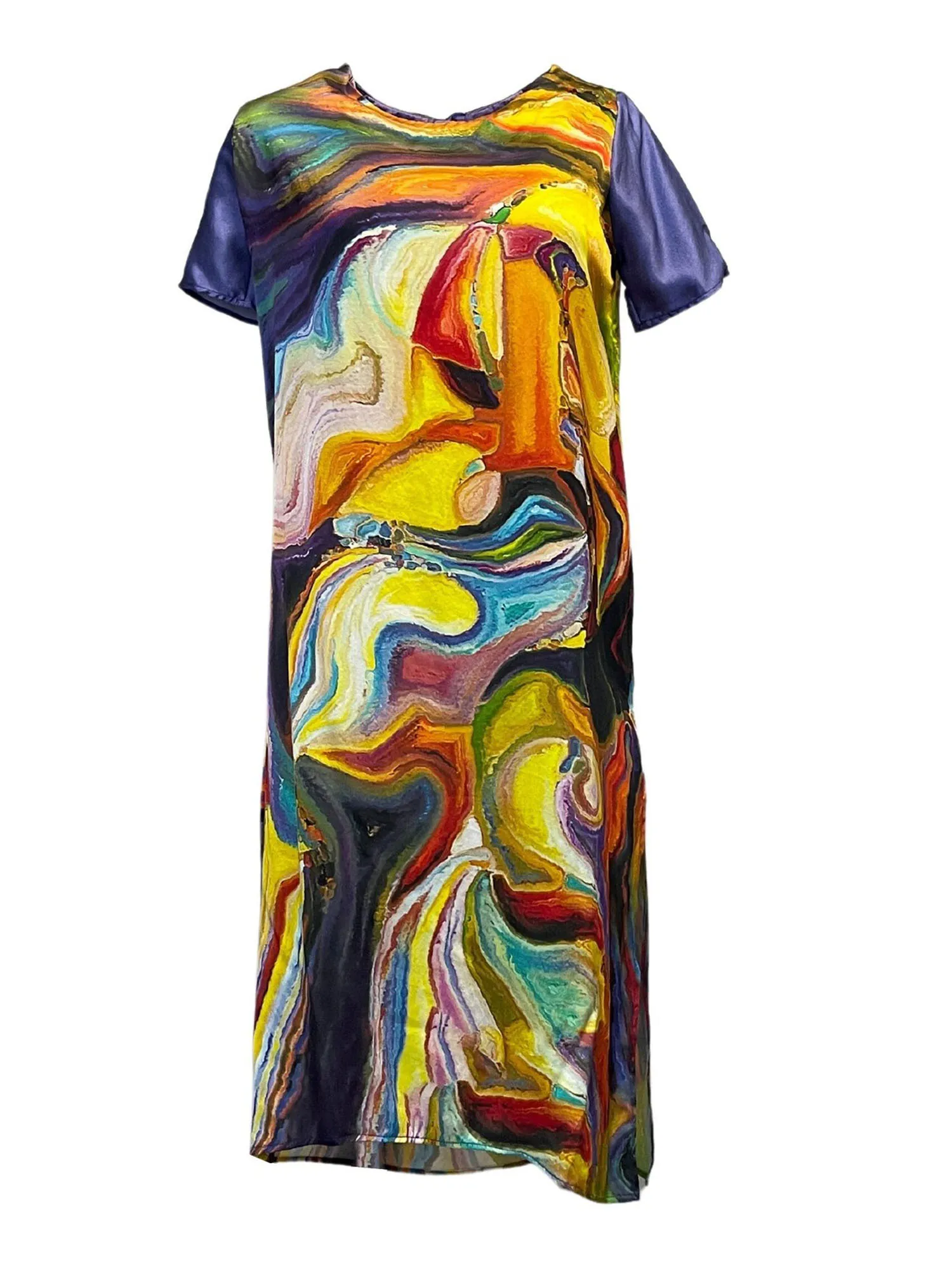 Printed Silk Tunic Rainbow Water