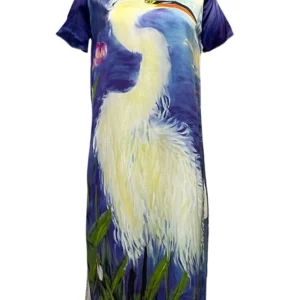 Printed Silk Tunic Florida White Ibis Ai