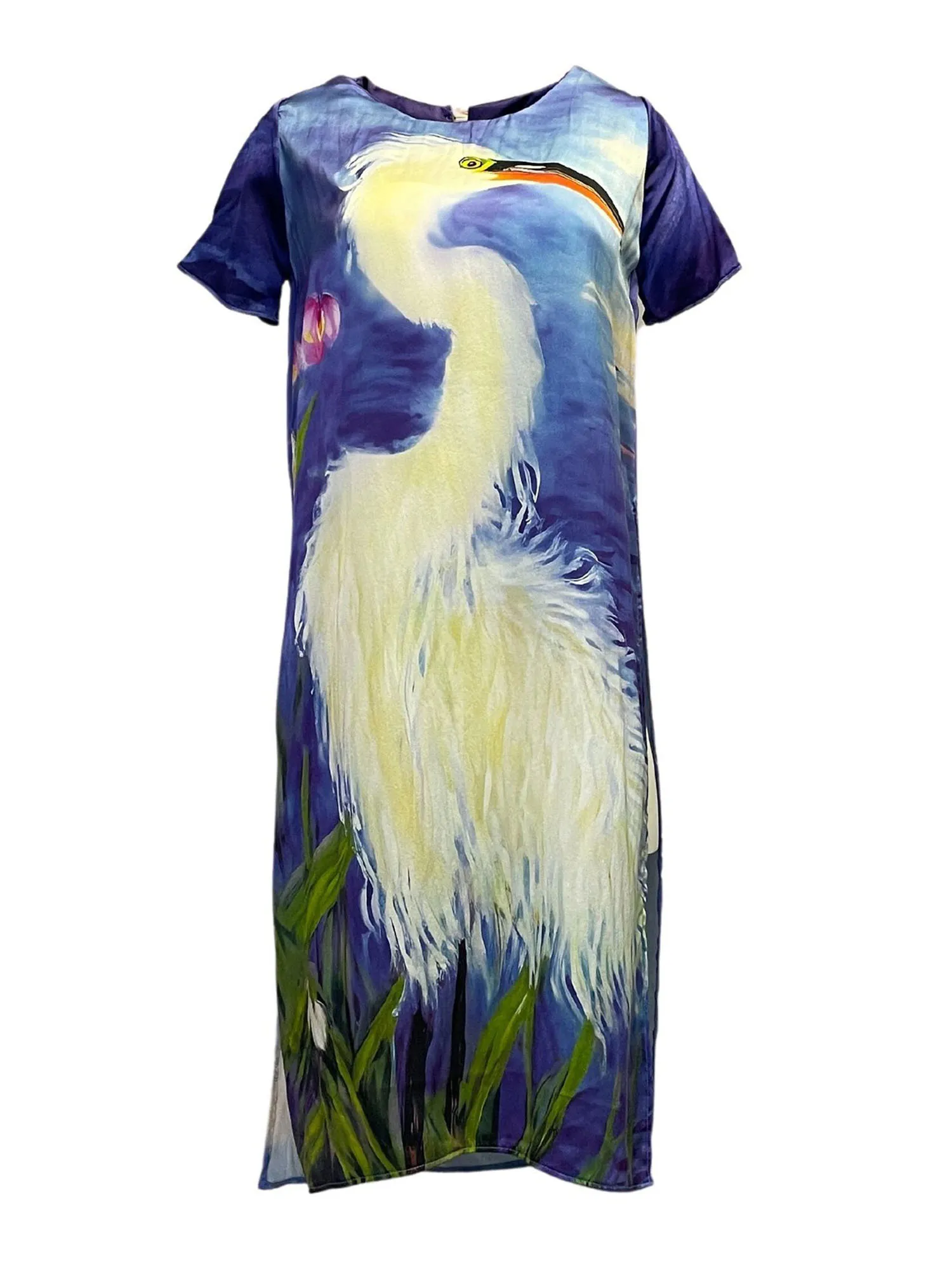 Printed Silk Tunic Florida White Ibis Ai